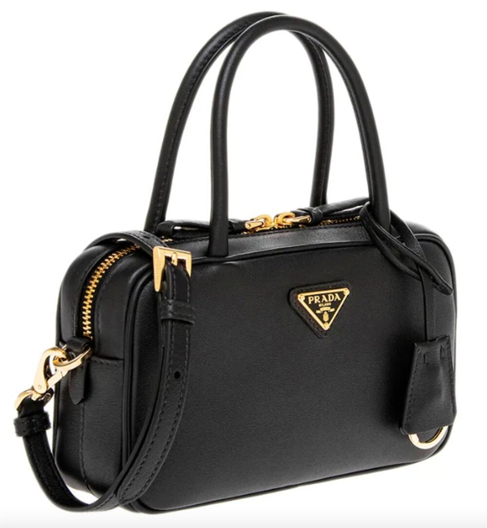 NEW PRADA BLACK MINI LEATHER $3600 SHOULDER TOP HANDLE BAG PURSE AUTHENTIC!